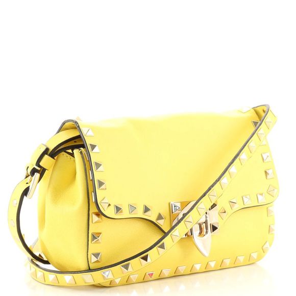 Valentino Garavani Rockstud Crossbody Bag Leather Mini Yellow - Picture 3 of 10